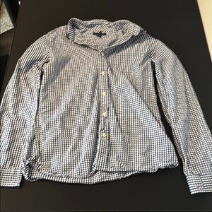 Tommy Hilfiger Blue and White Button Down Shirt